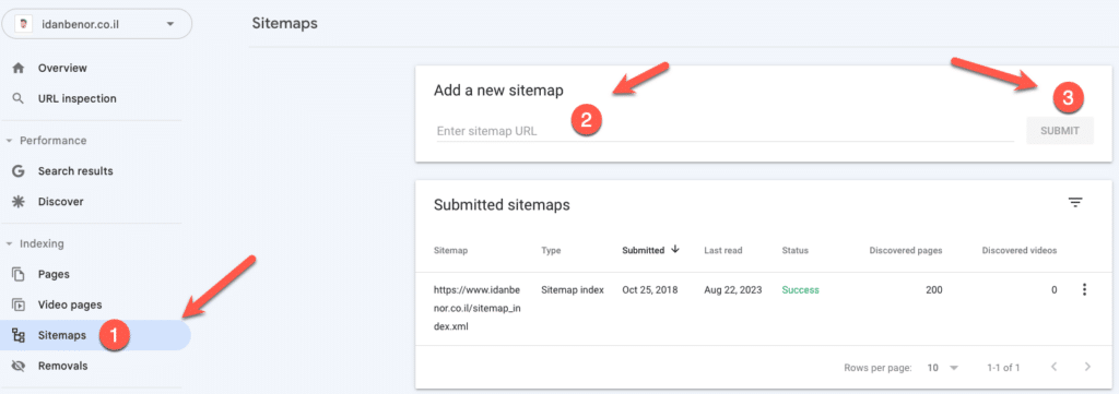 upload sitemap to search console